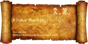 Kluka Martin névjegykártya