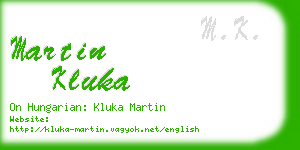 martin kluka business card